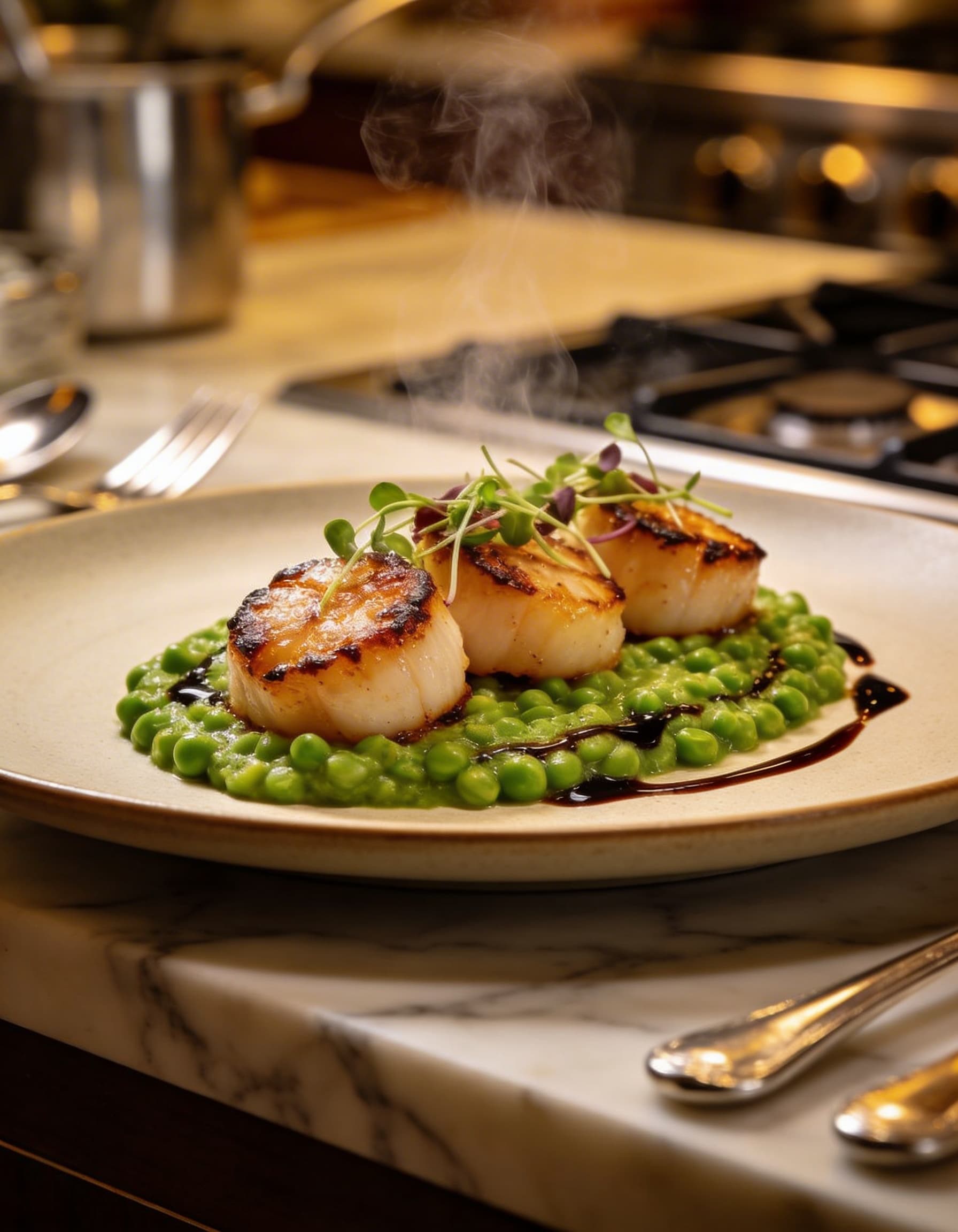 Food texture in restaurant setting